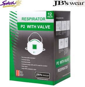 8C150 - JB's P2 RESPIRATOR WITH VALVE (12PC) WITH VALVE