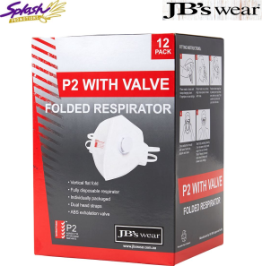 8C160 - JB's P2 + VALVE FOLDABLE RESPIRATOR (12PC)