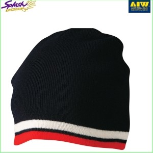 CH63 - Knitted Acrylic with Contrast Strips Beanies