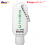 J058 SPF 30+ Sunscreen Lotion 50ml with carabiner