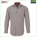 M7330L Men’s Gingham Check Long Sleeve Shirt with Roll-up Tab Sleeve