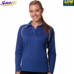 PS44 -Marathon Ladies CoolDry Long Sleeve Contrast Colour Polo (Polyester)