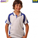 PS61K - Alliance Kids CoolDry Contrast Short Sleeve with Sleeve Panels Polo (Polyester)
